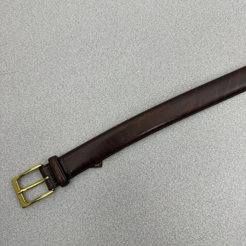 Trafalgar Belt Mens 42 Brown Cortina Leather Dress Brass Buckle USA Made 1.25